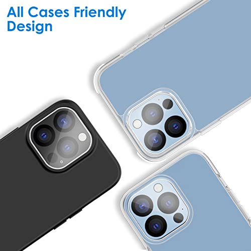 JETech Protector Lente de Cámara para iPhone 13 Pro Max 6,7 Pulgadas y iPhone 13 Pro 6,1 Pulgadas, Mica de Cristal Vidrio Templado Pantalla 9H, HD Transparente, Antiarañazos, 3 Unidades