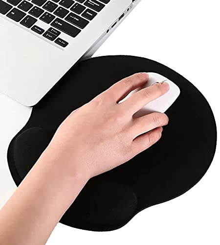 UCMDA Mouse Pad - Alfombrilla para Mouse Ergonomico, Tapete para Mouse, Alfombrilla de Ratón Base de Goma no Deslizante - Negro