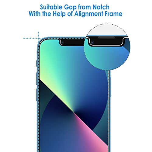 JETech Protector Pantalla para iPhone 13 6,1 Pulgadas, con Protector Lente de Cámara (No para iPhone 13 Pro), Herramienta de Fácil Instalación, Mica de Cristal Vidrio Templado, 2 Paquetes Cada Uno