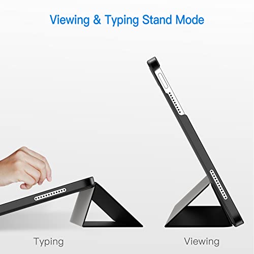 JETech Funda para iPad 10 (10.9 Pulgadas, 2022 Modelo, 10.ª Generación), Soporte Delgado con Respaldo Rígido Carcasa con Auto-Sueño/Estela (Negro)