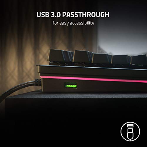 Razer Huntsman V2 Teclado analógico para videojuegos interruptores ópticos analógicos Razer - Iluminación Chroma RGB - Reposamuñecas magnético de felpa - Teclas multimedia dedicadas y esfera - Negro clásico (Reacondicionado)