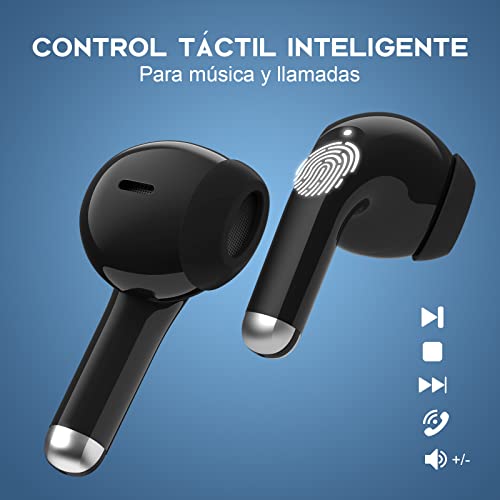 1 Hora Audifonos Inalambricos Bluetooth 5.1, Auriculares Inalámbricos In-Ear Audífonos Bluetooth con Micrófono Compatible con iPhone 14 13 12 Pro MAX Samsung Galaxy S20/A23/A52/A53 Xiaomi Huawei