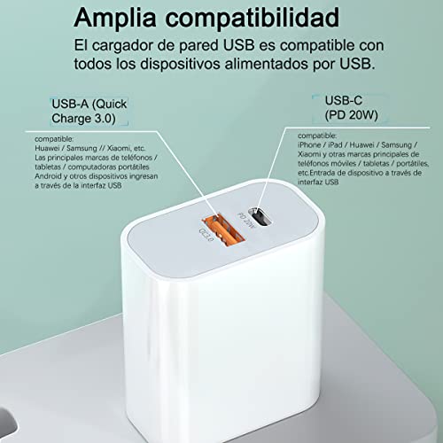 Cargador de pared Xiaomi tipo A 2.0 compatible con Android