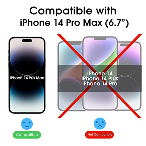 amFilm [2+2 Piezas] OneTouch para iPhone 14 Pro MAX 6.7", Protector de Pantalla de Vidrio con Protector de Lente de cámara. Más fácil de Instalar, sin Burbujas