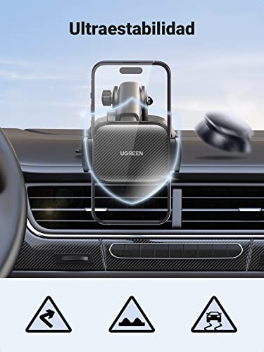 UGREEN Soporte Celular Auto, Base Porta Celular para Automóvil Tablero y Parabrisas, Car Phone Holder Ventosa Carro, Compatible con iPhone 14 Pro Plus Pro Max 13 12 11, Galaxy S23 Ultra, S23, S22 Ultra, Xiaomi, Redmi, Huawei