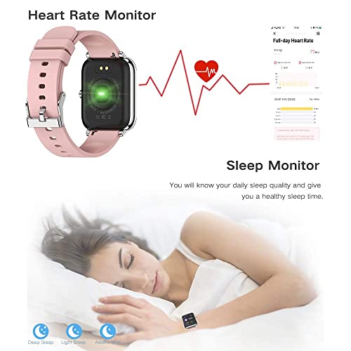 Salandens Smartwatch, Reloj Inteligente Mujer y Hombre Smartwatch Presion Arterial Monitor Pulser, Impermeable IPX7,con Monitor De Frecuencia Cardíaca, Monitor De Calorías, Podómetro,GPS, etc.