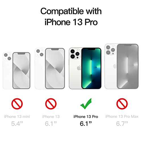 JETech Funda Magnética para iPhone 13 Pro 6,1 Pulgadas Compatible con MagSafe Carga Inalámbrica, Carcasa Antigolpes, Parte Trasera Transparente Anti-Arañazos (Transparente)