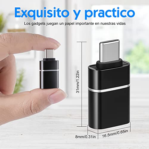 HEEDU Adaptador USB C a USB 3.0, Adaptador USB C(2 Piezas), Función de OTG, Compatible Dispositivos con USB Tipo C,Compatibilidad Universal para Celular, PC y Laptop, Tecnología Plug & Play y Alta Velocidad, Datos y Carga
