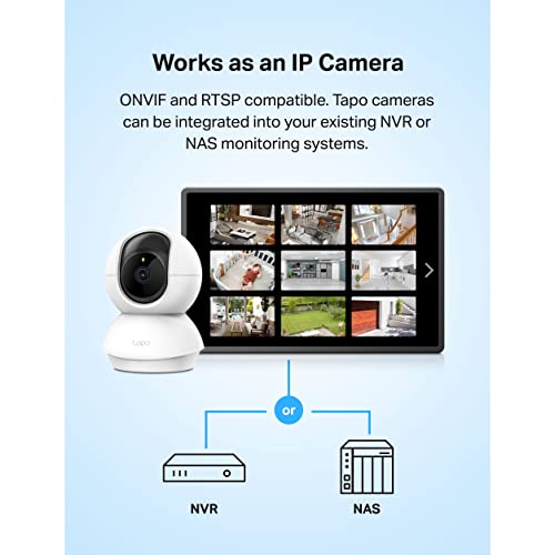 TP-Link Tapo C210, Cámara Wi-Fi de Seguridad Interior, 3MP Ultra Alta Definición, Cámara IP Domo 360°, Control Remoto de Aplicaciones, Funciona con Alexa