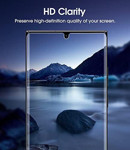 (2 Piezas) amFilm Piel Elástica Protector de Pantalla para Samsung Galaxy S22 Ultra 5G de 6,8 Pulgadas, Compatible con Identificación de Huellas Dactilares, con Herramienta de Alineación de Fácil Instalación y Vídeo, HD Transparente, Película de TPU Cober