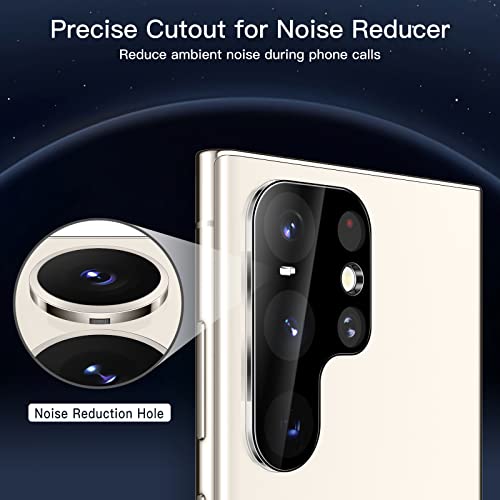 JETech Protector Pantalla de Privacidad para Samsung Galaxy S23 Ultra 5G 6.8 Pulgadas y Protector Lente Cámara, Película TPU Flexible Antiespia, Compatible Función Huella Digital, 2 Paquetes Cada Uno