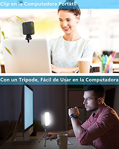 ZZCP Aro de Luz con Tripie, Anillo de Luz con 3 Modos de Iluminación y 10 Brillo Ajustable, Luz de Relleno Portatil 2500K-6500K Regulable con Clip, Adecuada para Tik Tok, Fotografia, Video, Celular