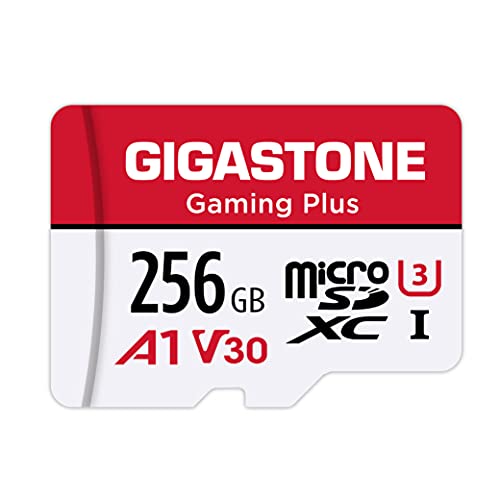 Gigastone 256GB Tarjeta de Memoria Micro SD, Gaming Plus, Compatible con Nintendo Switch, Alta Velocidad 100 MB/s, Grabación de Video 4K, Micro SDXC UHS-I A1 Clase 10
