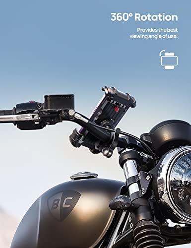 Lamicall Soporte Celular Bicicleta, Soporte para Celular Motocicleta - Universal Rotación 360° Anti Vibración Soporte Manillar iPhone 12 11 Pro MAX, Samsung A71, S20, Otros 4.7-6.8" Smartphone Android