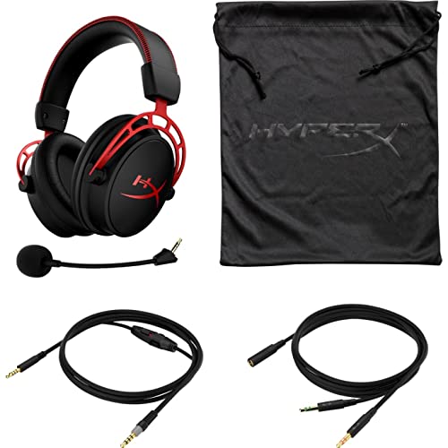 HyperX Cloud Alpha - Auriculares de diadema para videojuegos - Controladores de cámara dual - Confort galardonado - Marco de aluminio duradero Micrófono desmontable , Cloud Alpha (Reacondicionado)
