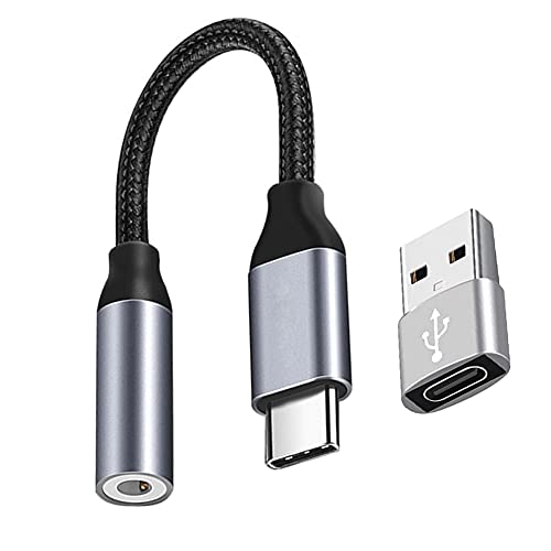 Adaptador USB C a 3,5 mm, Cable USB Tipo C a Audio 3.5mm Adaptador de Auriculares para Huawei P30/ P30 Pro/ P20 Pro/Mate20 Pro, Samsung S20 Ultra Note 10 Plus, Pixel 3 4XL, iPad Pro 11 2020 (Grey)