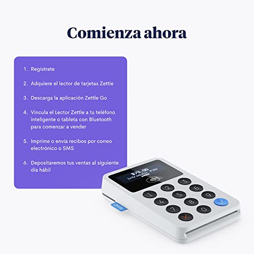 Zettle by Paypal Lector de Tarjetas de Crédito/Débito, Bluetooth, color Blanco