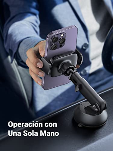 UGREEN Soporte Celular Auto, Base Porta Celular para Automóvil Tablero y Parabrisas, Car Phone Holder Ventosa Carro, Compatible con iPhone 14 Pro Plus Pro Max 13 12 11, Galaxy S23 Ultra, S23, S22 Ultra, Xiaomi, Redmi, Huawei