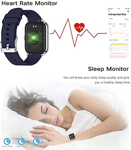 Smartwatch, Salandens Reloj Inteligente Mujer y Hombre Smartwatch Presion Arterial Monitor Pulser, Impermeable IPX7,con Monitor De Frecuencia Cardíaca, Monitor De Calorías, Podómetro,GPS, etc.