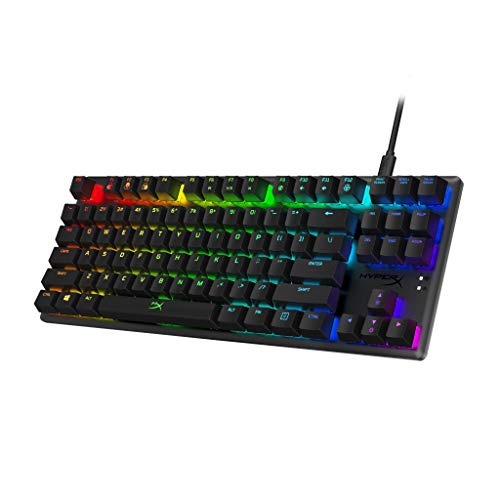 HyperX Alloy Origins Core TKL Teclado mecánico táctil con cable Aqua Switch para juegos con iluminación trasera RGB (Reacondicionado)