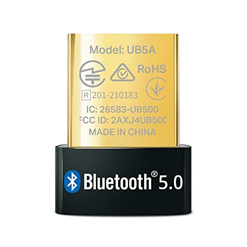 TP-Link UB5A, Adaptador Bluetooth 5.0 Compatible con Windows 11/10/8.1/8/Win 7/XP, para PC, Teclado, Mouse, Auriculares, Altavoces, Impresora