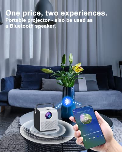 Mini proyector portátil con wifi para iPhone teléfono Android win10  portátil, con control remoto altavoz incorporado conexión inalámbrica,  puerto de