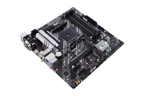 Asus Motherboard AMD B550, Prime B550M-A AC, AM4 mATX con PCIe 4.0, dual M.2, WiFi, HDMI, D-Sub, DVI, SATA 6 Gbps, puertos USB 3.2 Gen 2 e iluminación Aura Sync RGB
