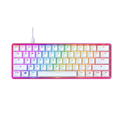 HyperX Alloy Origins 60 - Teclado mecánico para juegos - Factor de forma ultra compacto del 60% - Interruptor rojo lineal - Teclas PBT de doble disparo - Retroiluminación LED RGB - Compatible con software NGENUITY - Rosa (reacondicionado)