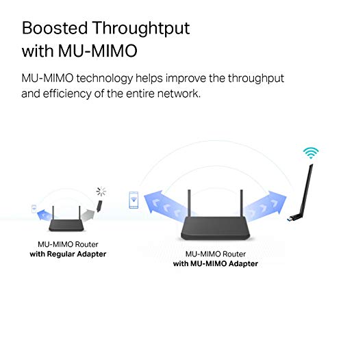 TP-Link Archer T3U Plus Adaptador USB Wifi para PC AC1300Mbps Adaptador de red inalámbrico para escritorio con antena de 2,4 GHz / 5 GHz de banda dual de 5 dBi de alta ganancia, compatible con Windows