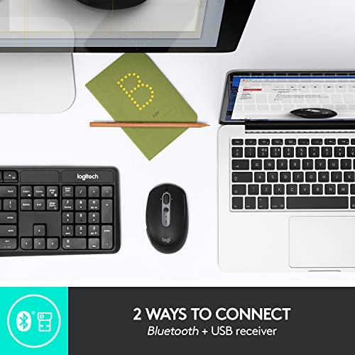 Logitech M585 - Ratón inalámbrico multidispositivo (Bluetooth o USB, Grafito)