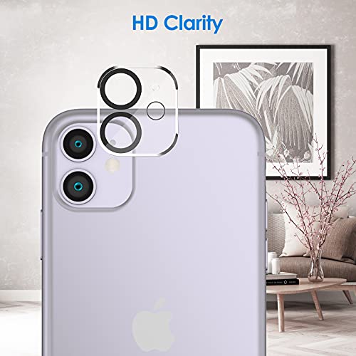 JETech Protector de Pantalla Privacidad para iPhone 11 6,1 Pulgadas, con Protector de Lente de Cámara, Mica Película de Cristal Vidrio Templado Anti Espía, 2 Paquetes Cada Uno