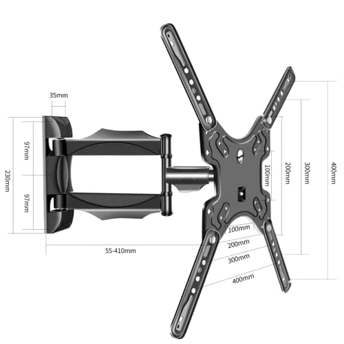 Salandens Soporte TV Movible, Base para TV para Pantallas De 32″ a 55 ″,Soporte De Pared Articulado,Soporta hasta 31.8 Kg,Máx Vesa 400x400 Mm,Acero Súper Reforzado.