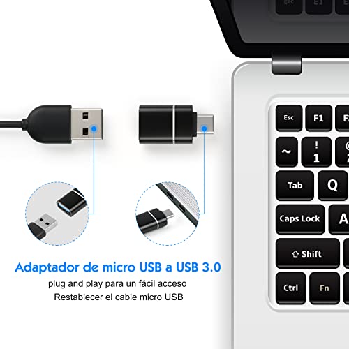 HEEDU Adaptador USB C a USB 3.0, Adaptador USB C(2 Piezas), Función de OTG, Compatible Dispositivos con USB Tipo C,Compatibilidad Universal para Celular, PC y Laptop, Tecnología Plug & Play y Alta Velocidad, Datos y Carga