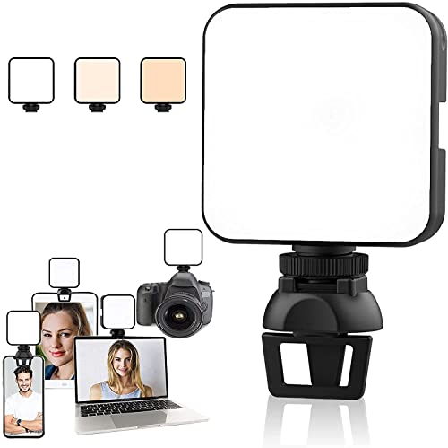 ZZCP Aro de Luz con Tripie, Anillo de Luz con 3 Modos de Iluminación y 10 Brillo Ajustable, Luz de Relleno Portatil 2500K-6500K Regulable con Clip, Adecuada para Tik Tok, Fotografia, Video, Celular