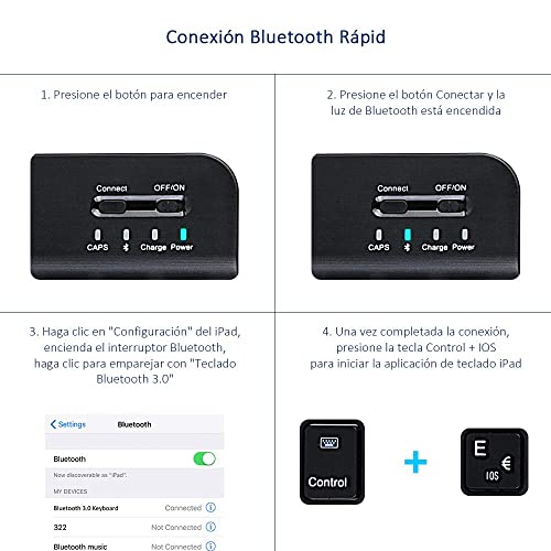 memumi Funda con Teclado de Español para iPad 10.2 7a 8a 9a Genaración Keyboard para iPad Air 3/Pro 10.5 Teclado para iPad 9 generacion 2021 con Inalámbrico Teclado Bluetooth Magnético Desmontable