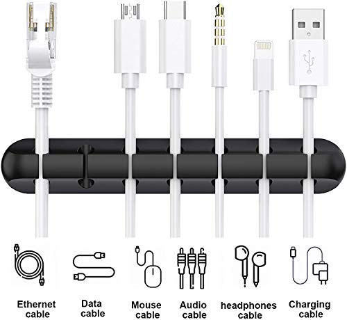 9 Clips Duraderos para Cable,Clips Organizador de Cables, Sujetador de Cables, Administrador Adhesivo de Cables Silicon, Abrazadera de Cables Ideal， Sostiene y Esconde los Cables en la Mesa, Organiza y Gestiona los Cables de alimentación de la TV, PC, Po