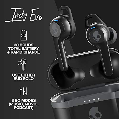 SKULLCANDY Audifonos Inalámbrico Indy EVO True Wireless IN-Ear IN Ear, Negro (True Black), Talla única