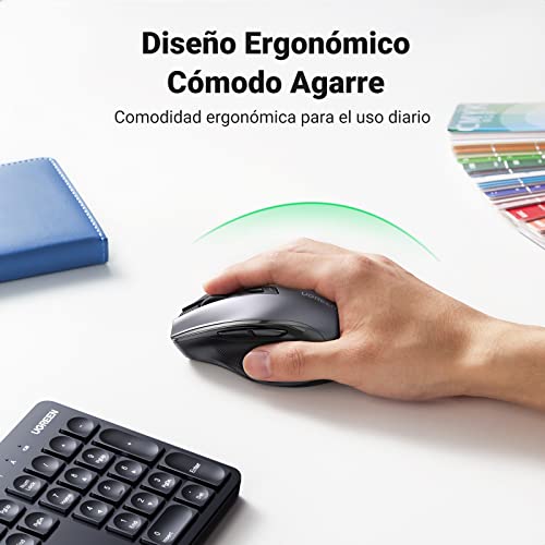 UGREEN Kit Teclado y Mouse Inalámbrico, Conexión Inalámbrica 2.4 GHz con Receptor USB Unifying, Mouse 5 Niveles dpi hasta 4000, Combo Teclado Compacto y Mouse Inalámbricos para Windows, macOS X10.8