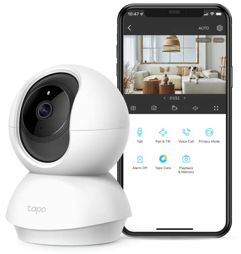 Cámara wi-fi de seguridad TP Link inalámbrica HD 360° con capacidad para  grabar y visión nocturna iOS / Android para interior y exterior