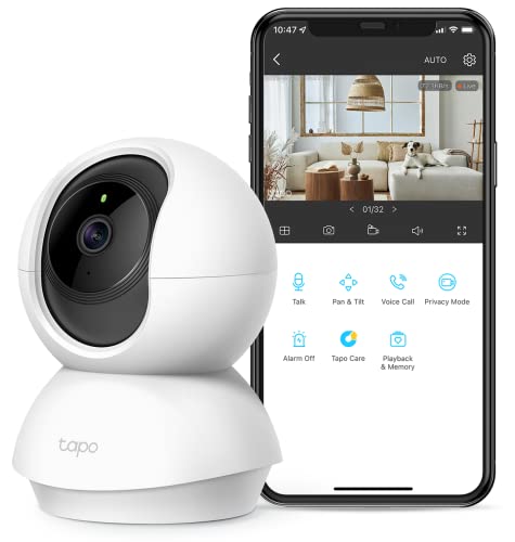 TP-Link Tapo C210, Cámara Wi-Fi de Seguridad Interior, 3MP Ultra Alta Definición, Cámara IP Domo 360°, Control Remoto de Aplicaciones, Funciona con Alexa