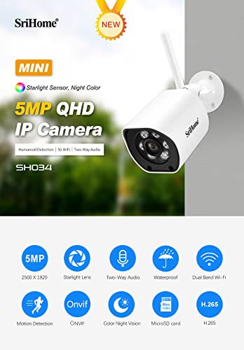 1080p HD IP Camara De Seguridad Exterior Visión Nocturna Wifi