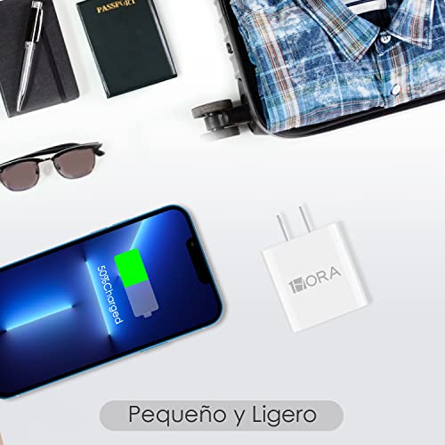 1 Hora Cargador Tipo C, PD 20W Carga Rápida con Cable USB C a C 1M 3A para Samsung Galaxy S21 Ultra/Note10/S20 Ultra/S10/S9/S8 /Huawei P30/Xiaomi 11/Motorola
