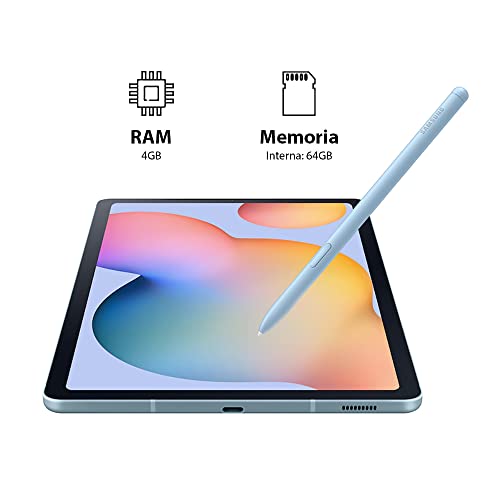 SAMSUNG Galaxy Tab S6 Lite 10.4 pulgadas 64GB Android Tablet con batería de larga duración, S Pen incluido, diseño delgado de metal, altavoces dobles AKG, versión estadounidense, azul Angora (reacondicionado)