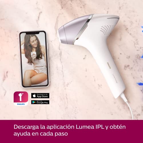 Philips Lumea Prestige Depiladora IPL, Tecnología Sense IQ, Luz Pulsada, con cable, 4 Cabezales Inteligentes (Cuerpo, Bikini, Axilas y Cara) y SmartSkin Sensor, incluye un Recortador Precisión