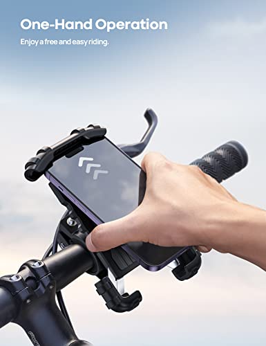 Lamicall Soporte Celular Bicicleta, Soporte para Celular Motocicleta - Universal Rotación 360° Anti Vibración Soporte Manillar iPhone 12 11 Pro MAX, Samsung A71, S20, Otros 4.7-6.8" Smartphone Android