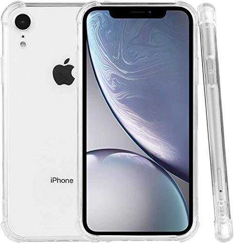 PUBAMALL Funda Compatible con iPhone XR, Clear PC Cubierta Trasera con TPU Parachoques Marco híbrido Transparente Funda Protectora (Claro)