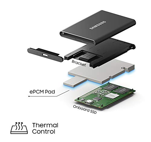 SAMSUNG - SSD portátil T7 de 1 TB – hasta 1050 MB/s – Unidad Externa d