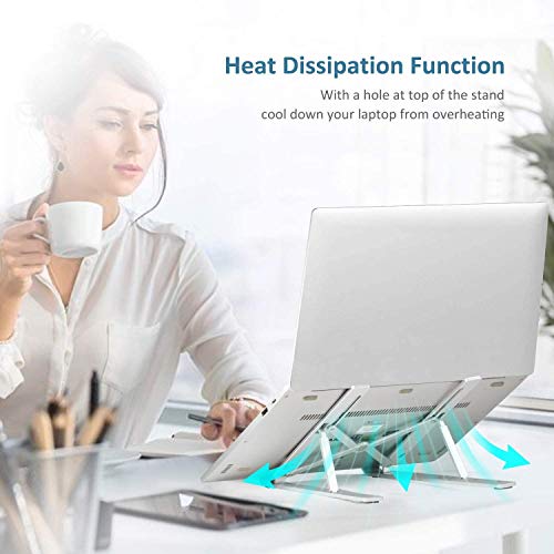 Soporte para Laptop, Aluminum Soporte Portátil, Plegable y Ajustable Laptop Soporte de ventilado, Altura Ergonómica para Portátiles y Tabletas
