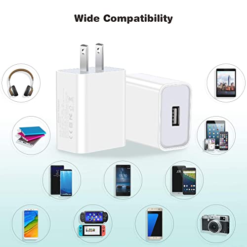 MCSWKEY Cargador USB, 2Pack Cargador de Celular USB Adaptador 5V 2A Enchufe de Pared, Cargador de Pared con 1 Puerto USB para iPhone XS/XR/XS MAX, Samsung, Google, HTC, LG, Tablet, Otros Dispositivos