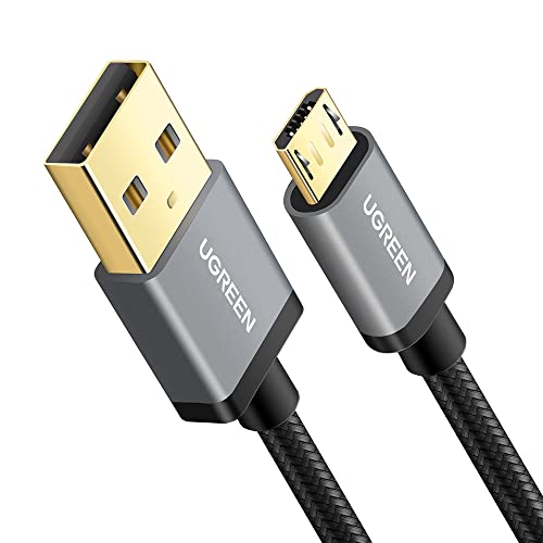 UGREEN Cable Micro USB Carga Rápida,1M Cable USB a Micro USB Nylon Trenzado, Cable Cargador QC3.0/2.0 Compatible con Galaxy, Xiaomi, Huawei, PS4, HTC, Oneplus, LG, Nokia, Tablets, E lectores y Más